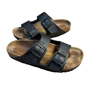 Birkenstock Arizona Black Leather‎ Cork Footbed Sandals EU 36 US 6